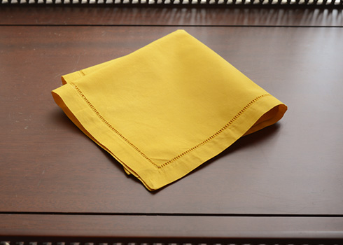 Hemstitch Handkerchief with Mango Mojito colored